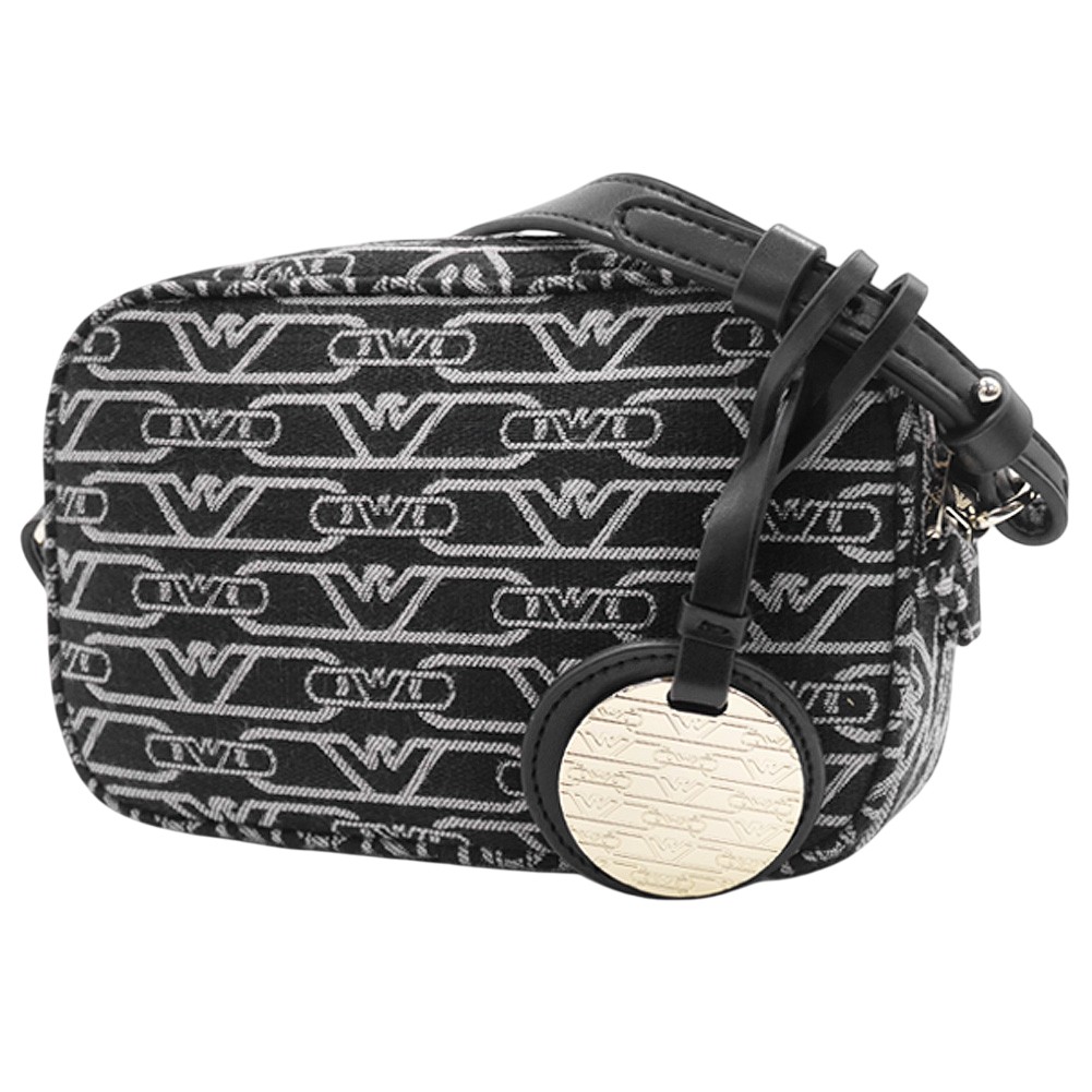 【期間限定ポイント5倍】EMPORIO ARMANI エンポリオアルマーニ レディース ミニ ショルダーバッグ EW001891 AF19711 ブラック 総柄 ロゴ クロスボディバッグ|BIVLABO