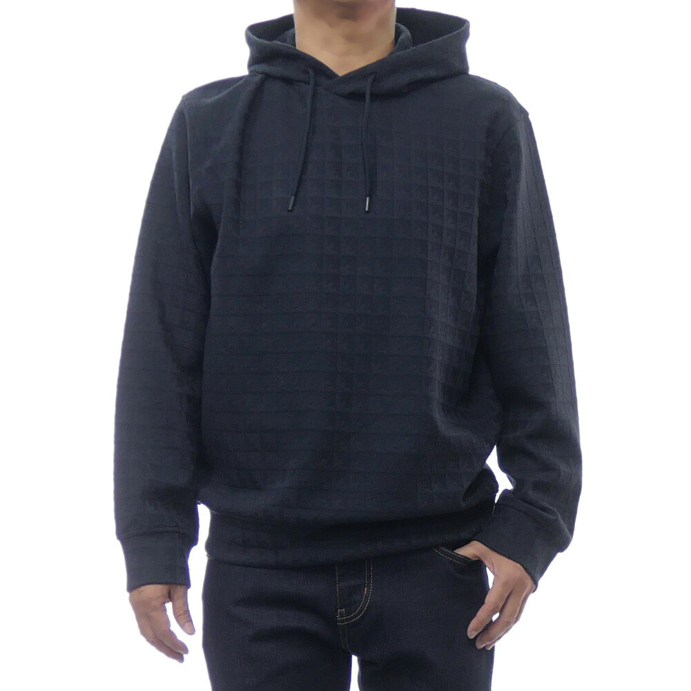【期間限定ポイント5倍】EMPORIO ARMANI エンポリオアルマーニ プルオーバー パーカー EM003424 AF13700 長袖 総柄 ブランド 同色ロゴ カジュアル スポーティ ジム トレーニング スウェット ウェア フード プレゼント 普段使い 大きいサイズ メンズ ダークネイビー｜BIVLABO