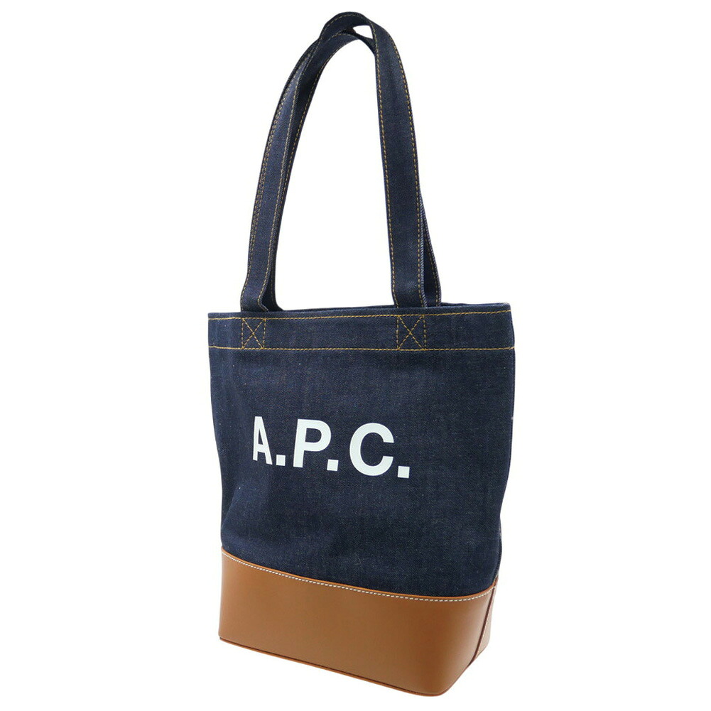 【期間限定ポイント5倍】A.P.C. アーペーセー レディース トートバッグ COHLO-M61568 インディゴブルー×キャメル デニム レザー切替|BIVLABO
