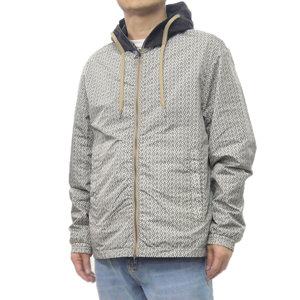 【期間限定ポイント5倍】ARMANI EXCHANGE アルマーニ エクスチェンジ A/X メンズ リバーシブル ナイロン ジャケット XM002344 AF21862 クリーム&times;ブラック 総柄&times;無地｜BIVLABO