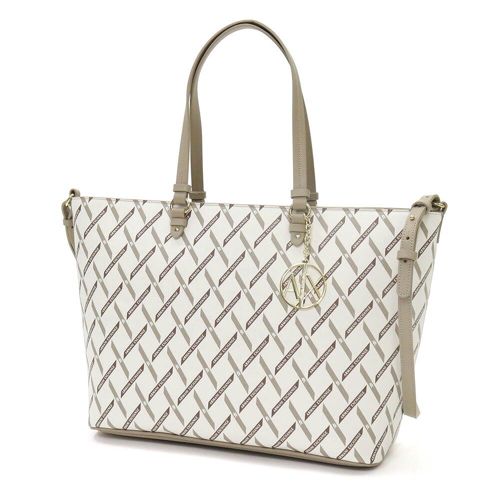 【期間限定ポイント5倍】ARMANI EXCHANGE アルマーニ エクスチェンジ A/X レディース トートバッグ XW000926 AF17155 ホワイト フェイクレザー ロゴ｜BIVLABO
