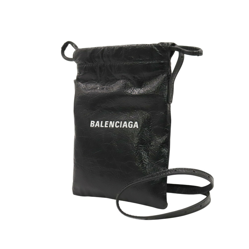 【期間限定ポイント5倍】BALENCIAGA バレンシアガ メンズ フォンホルダー バッグ 852930 2ABH6 / SHOPPER PHONE HOLDER ARENALAMB AS ブラック レザー｜BIVLABO 54,360円