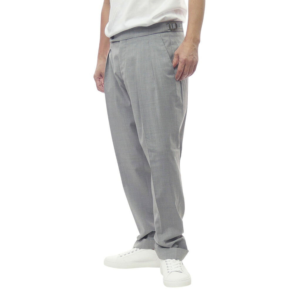 【期間限定ポイント5倍】BERWICH ベルウィッチ メンズ2プリーツパンツ SCOTCH PO1383X グレー スラックス ツータック 上品｜BIVLABO
