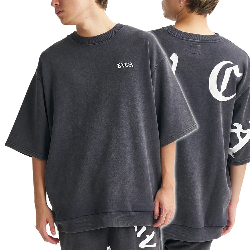 RVCA ルーカ メンズクルーネックティーシャツ BG041002 / BACK SIDE ARCH IRON SS ケミカル黒いこと 2026春夏新作 メンズファッション-Tシャツ・カットソー