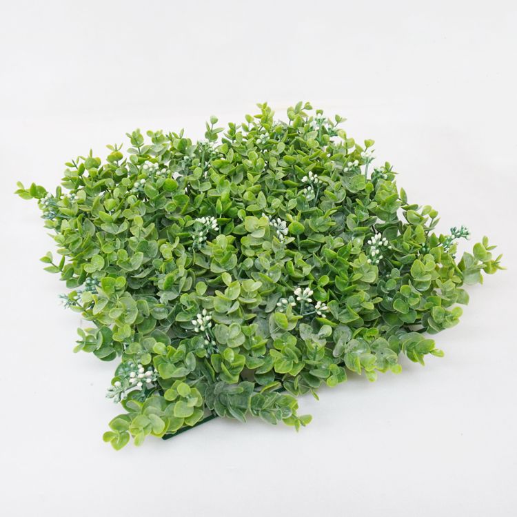 フェイクグリーン 人工芝 25cm角 ユーカリセダムマット (2枚) (造花 おすすめ お洒落 草 芝生 屋外使用OK グリーン DIY ベランダ 庭 壁面装飾)