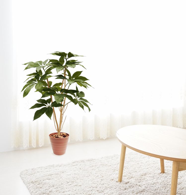 ツピタンサス 130cm (フェイクグリーン パキラカ ポック 造花 インテリア おしゃれ 室内 人工 観葉植物 装飾 ディスプレイ 飾り 店舗 シェフレラ 低木 鉢植え オフィス 自作 植栽 業者 メーカー ベストグリーン オリジナル 製造元)｜造花観葉植物専門店ビワールデコ