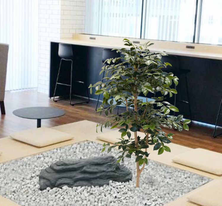 自然調の さざんか 100cm (造花 人工観葉植物 サザンカ 和風 ガーデニング 造園 庭園 坪庭 インテリア 店舗装飾 フェイクグリーン DIY 作り物 オフィス シンボルツリー 自作 植栽 業者 メーカー ベストグリーン オリジナル 製造元)｜造花観葉植物専門店ビワールデコ