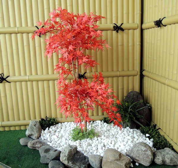 楽天市場 モミジレッド 高さ100cm 造花 人工観葉植物 紅葉 和風 ガーデニング 造園 庭園 坪庭 インテリア もみじ カエデ 販売 おしゃれ 室内 植栽 造作 1m 造花観葉植物専門店ビワールデコ