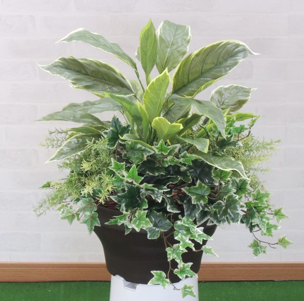 ホスタ寄せ植えポット (造花 室内装飾 観葉草木 65糎 符帳天然木 自作 植栽 ディーラー 製造会社 より良い緑であること 事あたらしい 製造会社)