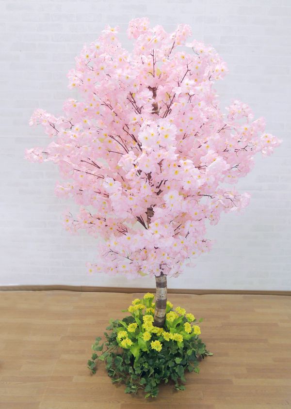 桜の木 180cm 装飾仕立て 菜の花バージョン 造作 造花 サクラ ピンク 人工観葉植物 インテリア おしゃれ 室内 大型 春 飾り フェイクグリーン 作り物 造木 定価から3０ オフ Diseno Com Tr