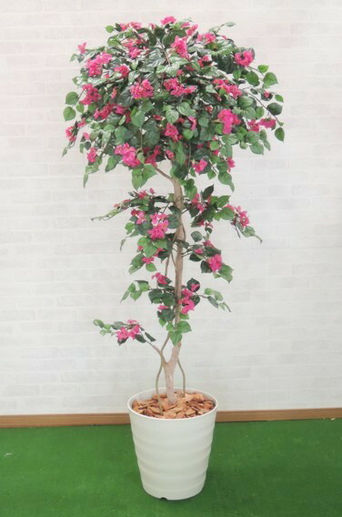 ブーゲンビリア 180cm (鉢植え フェイクグリーン 人工 観葉植物 造花 インテリア おしゃれ 室内 装飾 大型 オフィス 店舗 オフィス シンボルツリー 自作 植栽 業者 メーカー ベストグリーン オリジナル 製造元)｜造花観葉植物専門店ビワールデコ