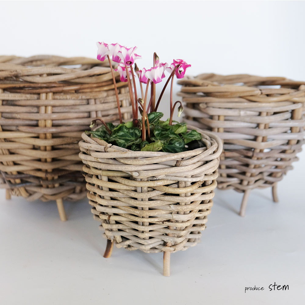 楽天市場】Gray Rattan 鉢カバー おしゃれ バスケット ラタン 植木鉢
