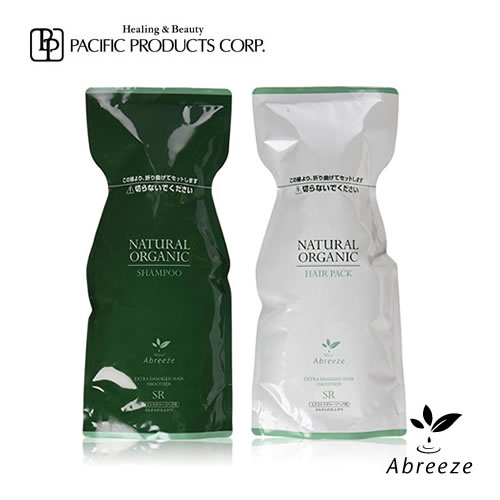 【セット】パシフィックプロダクツ アブリーゼ ナチュラルオーガニック SR シャンプー 600ml & ヘアパック 600g お得詰替えセット
