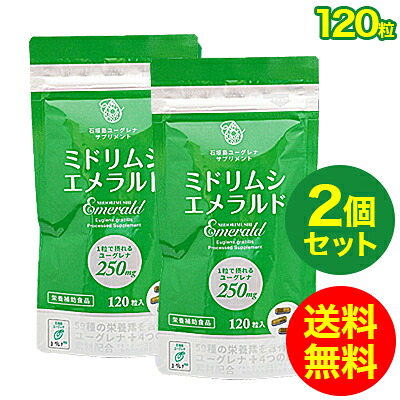 百貨店大売り出し 35％OFF / ミドリムシ エメラルド ユーグレナ 加えること 乳酸菌/マキ木ノ実/コエンザイムQ10/葉酸/パラミロン/置き換え食事制限/貨物輸送無料（120粒入り口・入口）2個書き割り【アルミパウチパッケージ】
