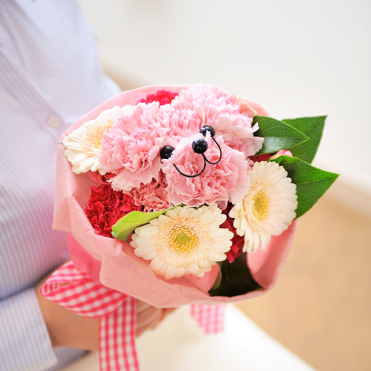 送料無料 アニマルフラワー ハナクマブーケ ピンク 生花タイプ ハンドメイド 手作り お花 祝い花 フラワーギフト ギフト プレゼント 贈り物 贈答 全国配送 メッセージカード無料 あす楽 楽ギフ Alltherightmovies Com