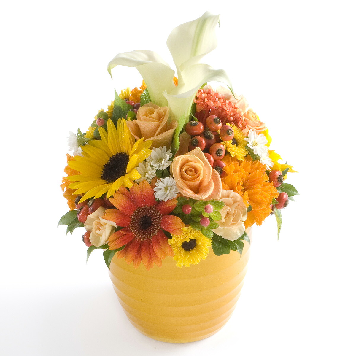 アロマフラワー　thank you　～ありがとうございました～デザイナーズ アレンジメントフラワー ハンドメイド お花 誕生日祝い 結婚祝い 贈答 プレゼント 贈り物 全国配送 メッセージカード無料 楽ギフ 送料無料｜花ギフトの通販サイト　hana