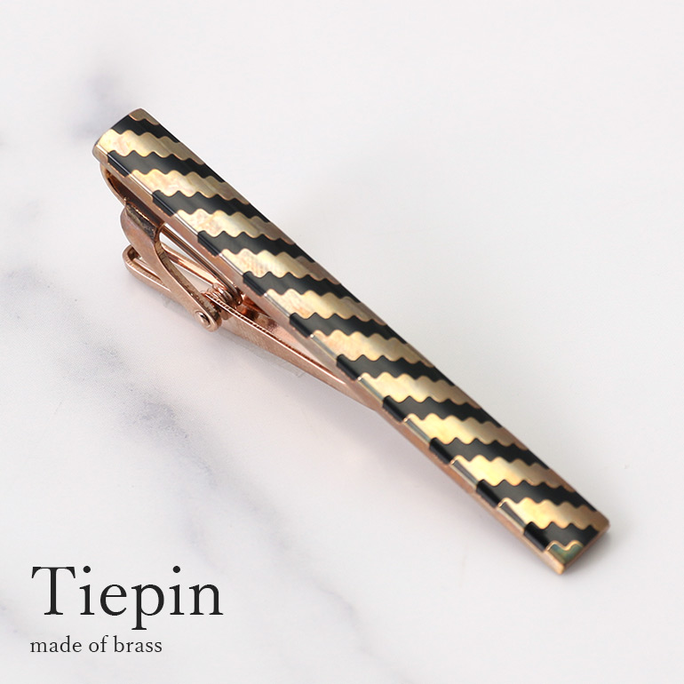 楽天市場】ネクタイピン タイバー ブロンズ ブラック 黒 ストライプ