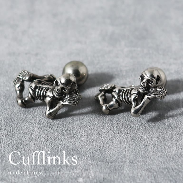 SJX スカル カフスボタン シルバー 楽天市場】カフスボタン スカル 十字架 クロス 骸骨 ガイコツ