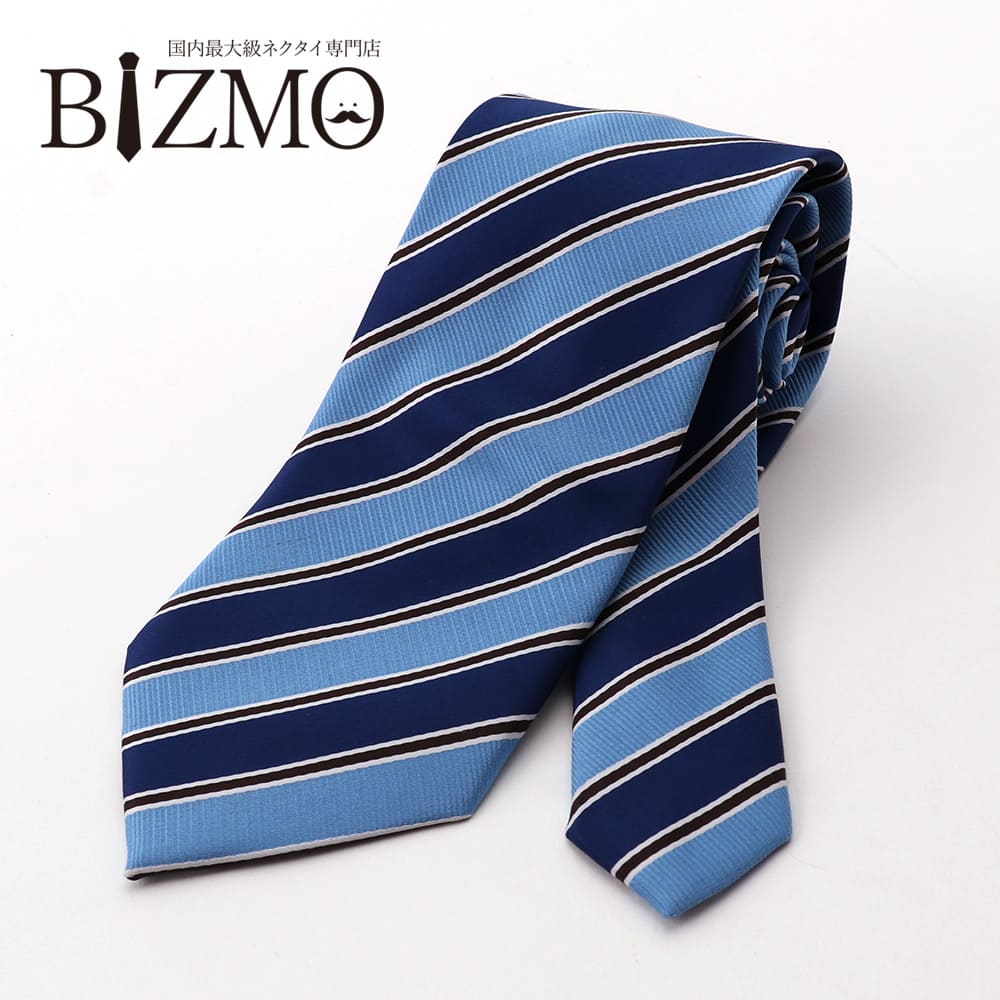 ✨シルク&ストレッチ✨ エヌライン ネイビー ストライプ 大きいサイズ NEWS] ネクタイ シルク100％ メンズ ネイビー系ストライプ P94NWT960