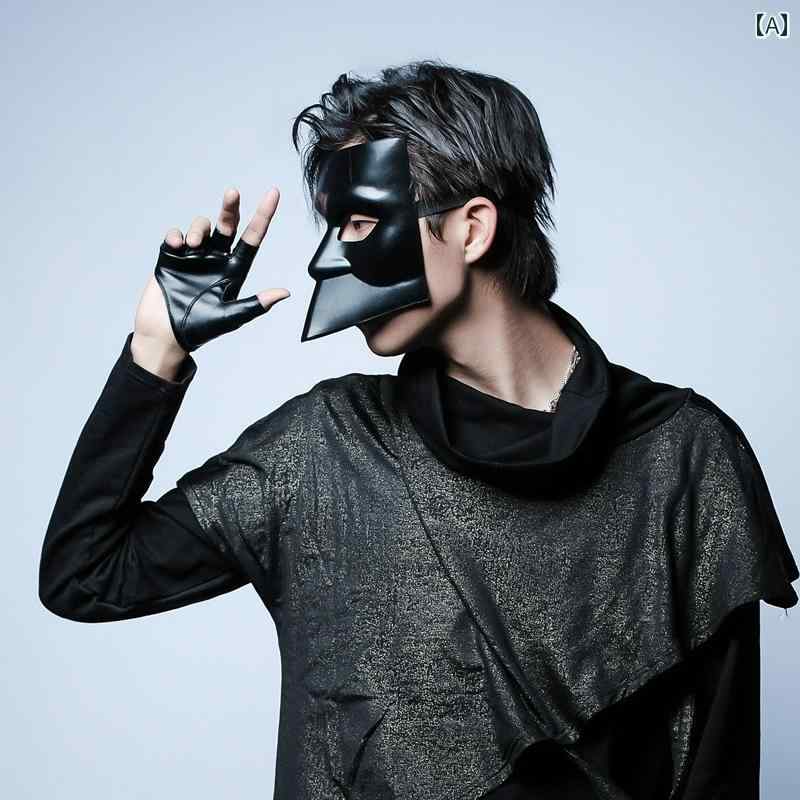 仮面　パーティ　コスプレ メンズ フルフェイス 歌手 レトロ マスク パフォ ー マンス ハロウィン チェック 柄 ベニス ホワイト ブラック 大人