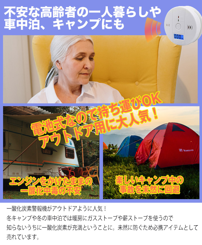一酸化炭素チェッカー防災アラーム一酸化炭素警報機火災報知機火災報知器