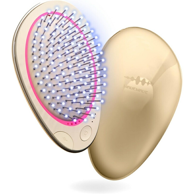 WAVEWAVEミニ EMS Brush Air mini ゴールド ホワイト ピンクゴールド 電動 クッション ヘアブラシ くし ブラッシング スタイリング まとまり ツヤ サラサラ イオン マイナスイオン 乾燥対策
