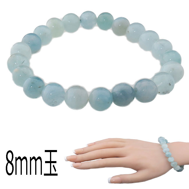 楽天市場】天然石 高ランク アクアマリン ブレスレット 大玉 10mm 玉
