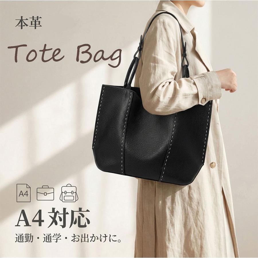 本革 トートバッグ レディース A4相応う 2WAY ショルダーバッグ 牛皮 通い 通学 大きめ 軽さ 肩かけ 手提げ 鞄 嚢 今めかしい 成人女性 旅する はいり込む式 卒式 告げ知らせる会
