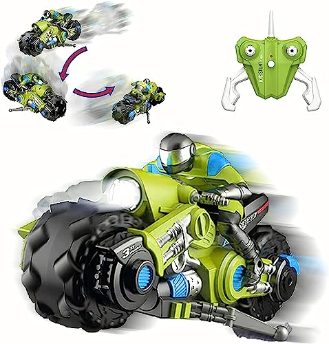 ラジコン バイク RC 2.4GHz無線 スタントバイク 簡単操作 オートバイ RCカー LEDライト 1/10 おもちゃ 子供 男の子 女の子
