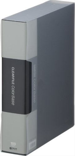 キングジム クリアファイル カラーベース クイント 100ポケット A4タテ 黒 132-5C-BK