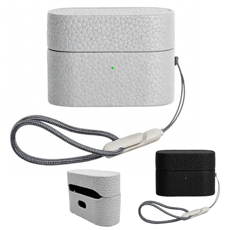 SONY WF-1000XM6 ケース PUレザー カバー 充電穴付き ストラップ付き QI充電 ワイヤレス充電 シンプル おしゃれ 傷防止 かわいい 保護カバー 保護ケース PUレザーケース ソニー ワイヤレスイヤホン