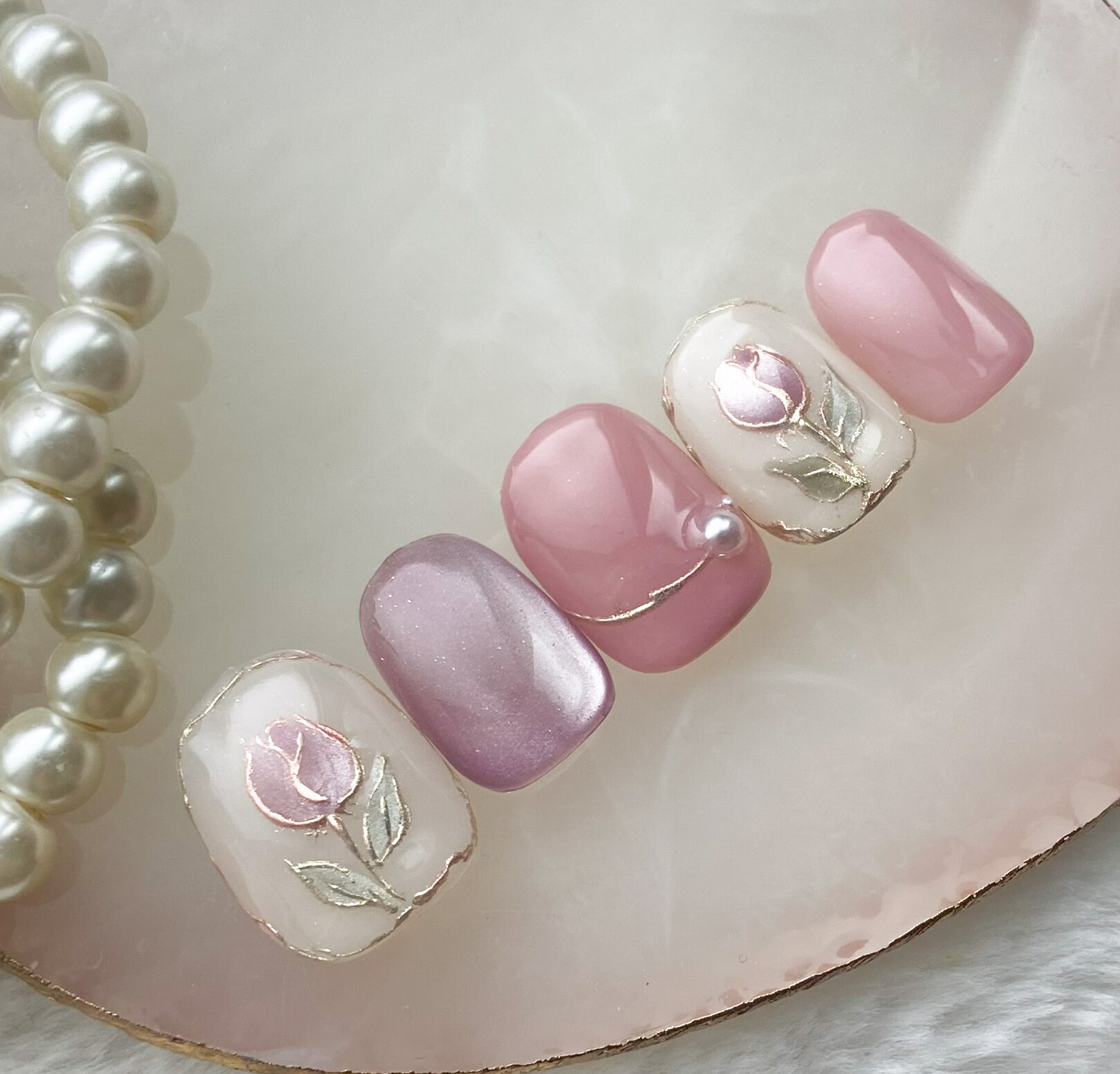 楽天市場】ジェルネイルチップ ナチュラルアートチューリップ