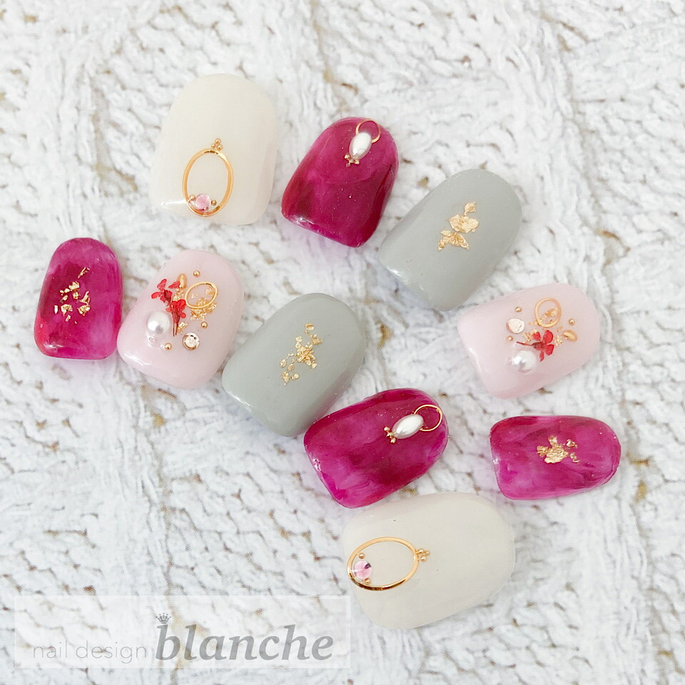 楽天市場 送料無料 フリーサイズ16枚入り 両面テープ ヤスリ付き ネイルチップ 当店オリジナルハンドメイド バーガンディ ドライフラワーネイル ネイル つけ爪 ジェルネイル アクセサリー Nailtip ネイルチップ専門店 Blanche