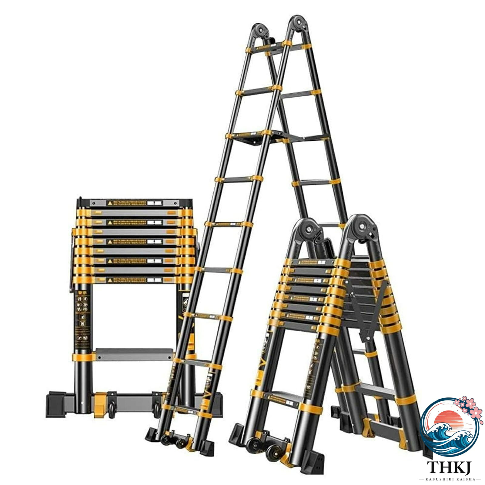 はしご 伸縮はしご 折りたたみはしご 脚立 梯子 ladder 多機能アルミはしご プロ用伸縮はしご 省スペース 持ち運びやすい 軽量 高い耐荷重 スライド式 伸縮式はしご 家庭用 屋根 電気工事用 ホームロフトオフィスに適合|ブランシュストア