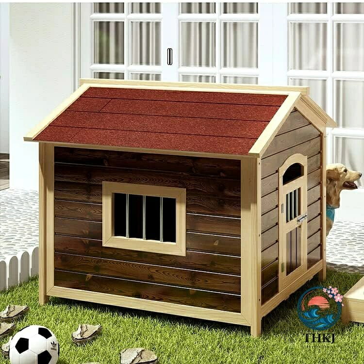 無垢材木製犬小屋 防雨防水大型小型犬屋外ペットシェルター|ブランシュストア
