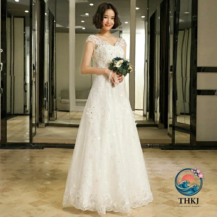 ウェディングドレス A ラインドレス 結婚式 二次会ドレス 花嫁 ロングドレス|ブランシュストア