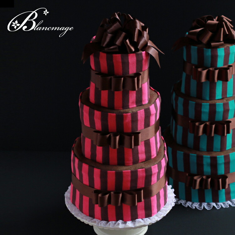 おむつケーキ 出産祝い パンパース ストロベリーチョコケーキ３段 おしゃれ オムツケーキ 女の子 ギフト無料