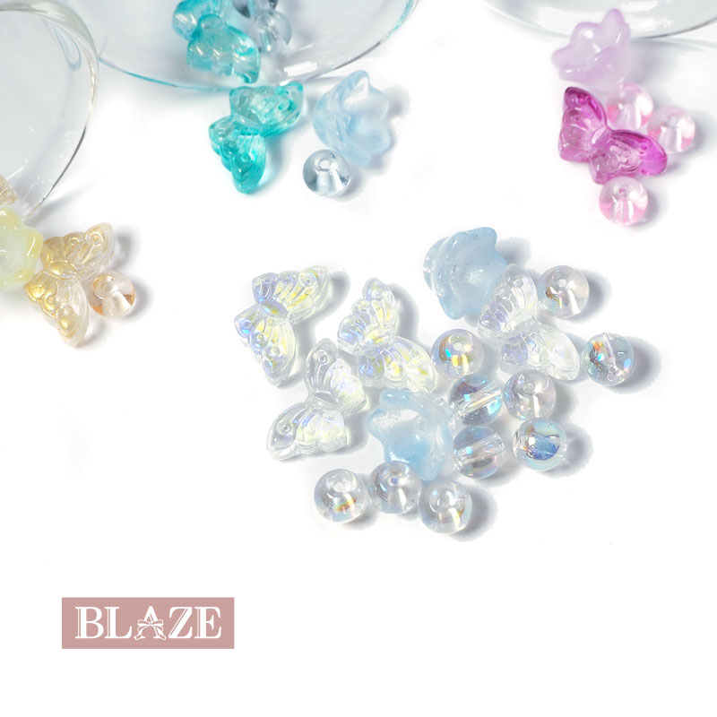 楽天市場】ガラス ビーズ 花びら ダブルカラー 8個 BLAZE ハンドメイド