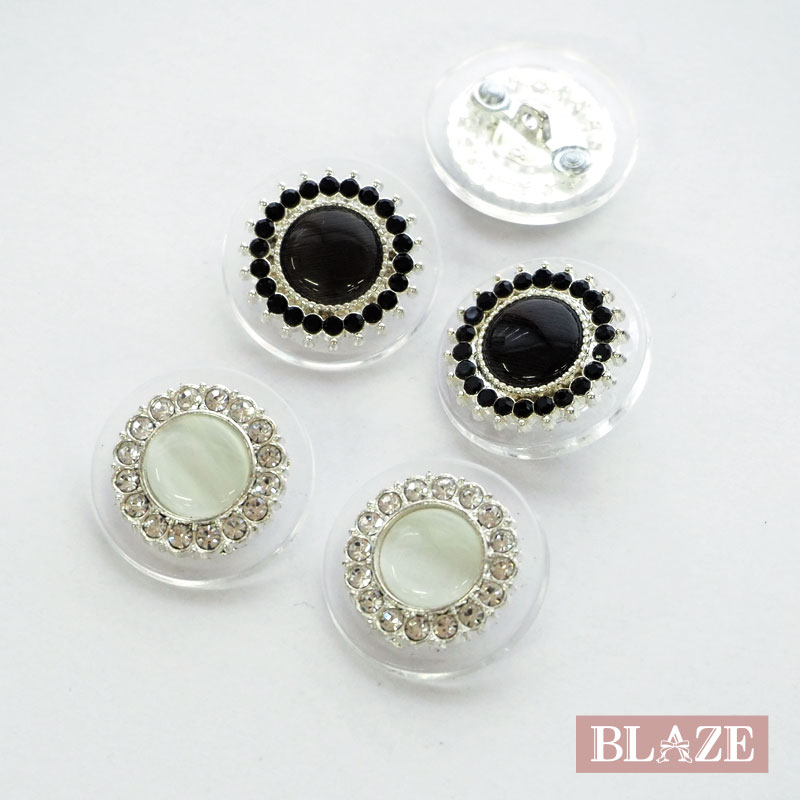 【2個セット】プラスチックボタン 23mm ビジュー ストーン 透明 BLAZE ハンドメイド クラフト 手芸 プラボタン パーツ  ハンドメイド＆アクセサリー BLAZE