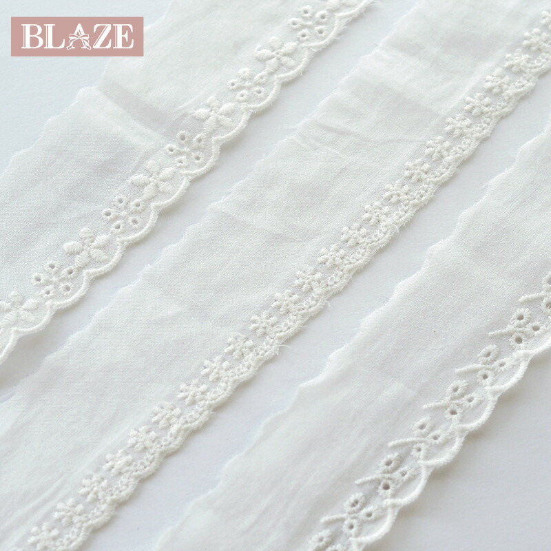 楽天市場】【計り売り 30cm単位】幅広 レース コットン フラワー