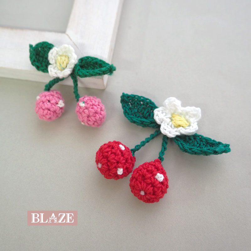 楽天市場】手編みパーツ さくらんぼ レッド BLAZE ハンドメイド