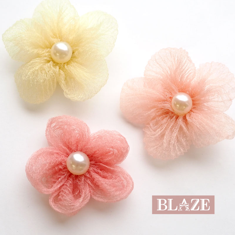 楽天市場】【3個入】フラワーパーツ シフォン Φ約25mm 商用利用