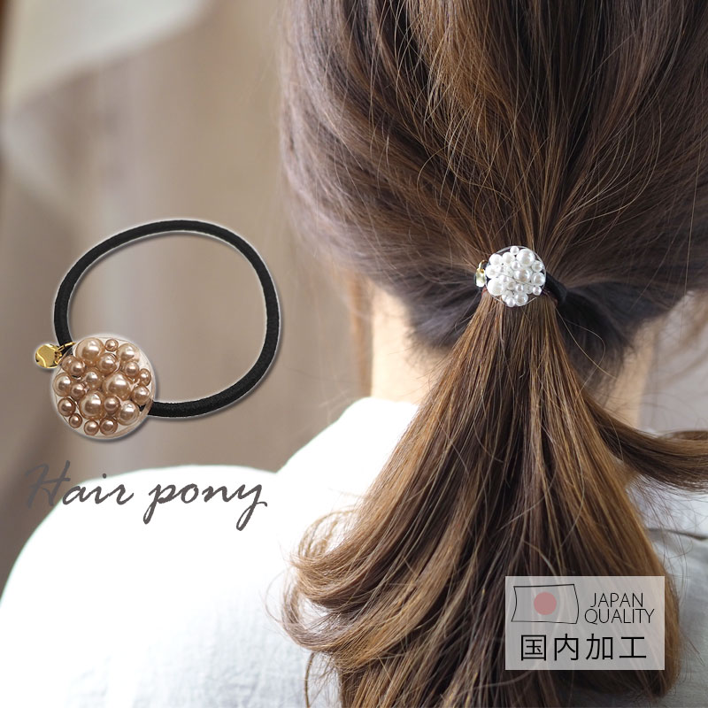 楽天市場】ヘアゴム ミックスパール サークル ゴールド プレート 直径