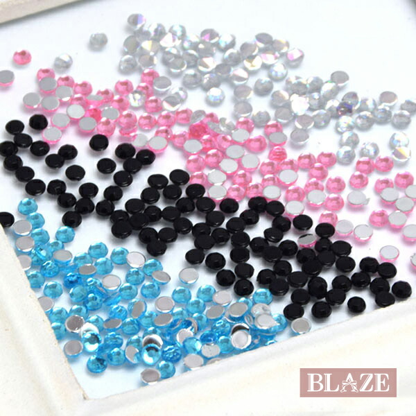 ネイル パーツ ラインストーン 2g BLAZE 商用利用可能 ハンドメイド クラフト 手芸 手作り 素材 材料 装飾 アレンジ リメイク レジン UVレジン ネイルアート ジェルネイル 封入パーツ アクセサリーパーツ ラインストーン 透明 クリスタル ピンク ブラック ブルー 約3mm画像