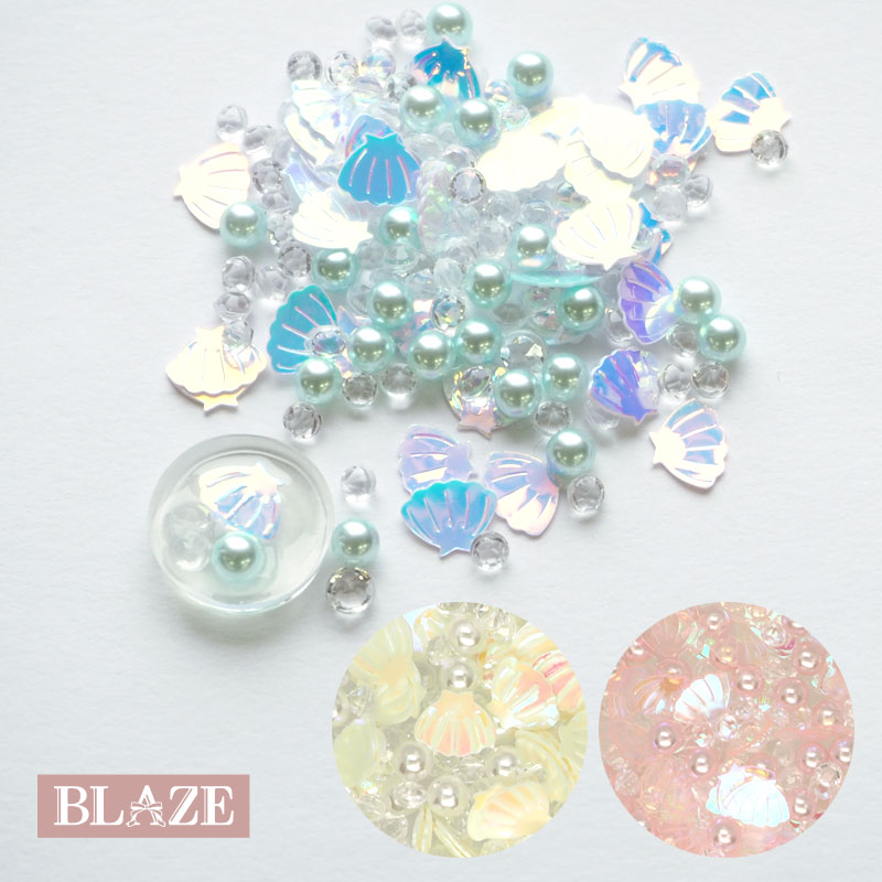楽天市場】封入パーツ ダイヤ ビーズ 4g ブルー系 BLAZE ネイルパーツ