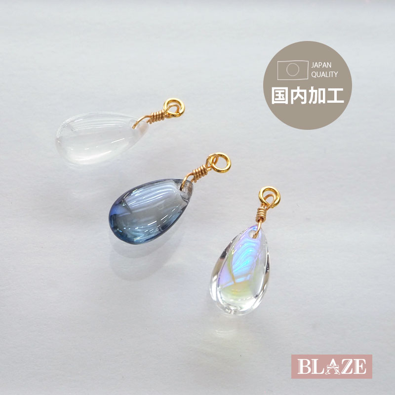 楽天市場】アクセサリー チャーム ガラス しずく カン付き 国産 日本製