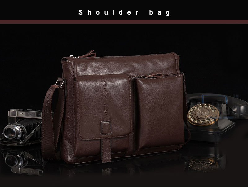 BAG柔らかい厚手本革牛革レザーメンズ男性用縦式斜め掛けショルダーバッグメッセンジャーバッグ通勤通学鞄自転車かばんブラックipad収納90019-2P08Apr16