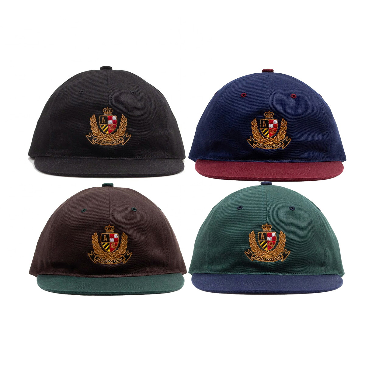 ACAPULCO GOLD アカプルコデフアレスゴールド 旗がしら 表どおり スケーター CREST 6 PANEL CAP