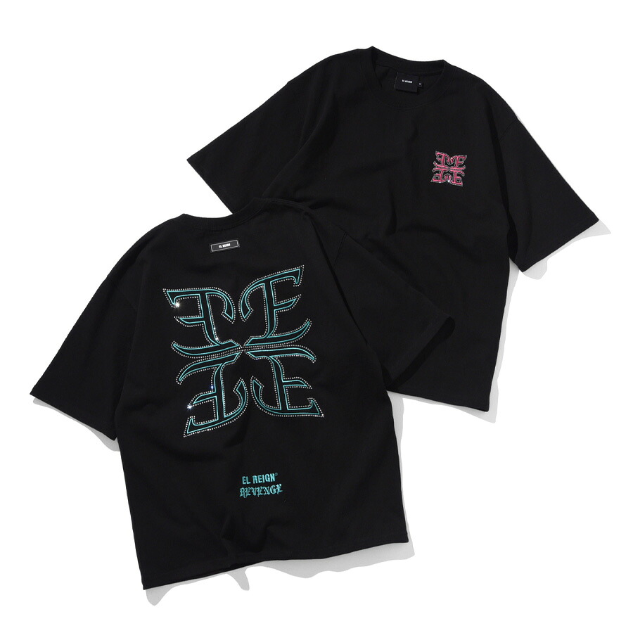 EL REIGN エルレイン 半袖Tシャツ ストリート スケーター FRAGMENT RHINESTONE SHORT SLEEVE EL26SS-006｜ラファイエット店