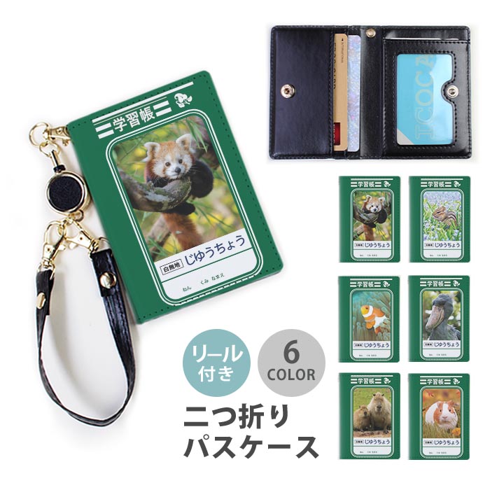 楽天市場】パスケース リール付き 定期券入れ 二つ折 自由帳 学習帳 海